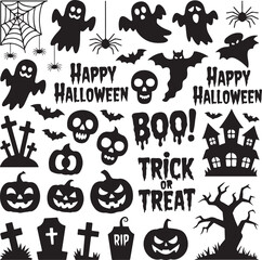 Spooky Halloween Silhouette Scene

Creepy Haunted House Vector Art

Witch Flying on a Broom Illustration

Halloween Night with Pumpkin Design

Ghostly Halloween Clipart Collection