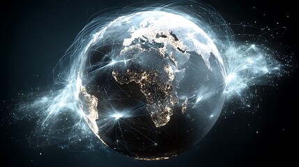 Globe with Connections Illustration