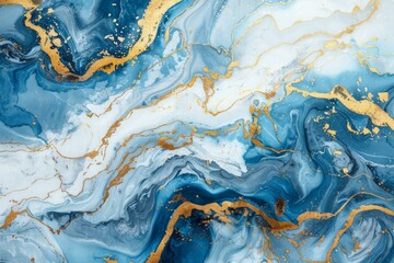 Mixture of blue and gold colors creating a marble texture, perfect for backgrounds and design projects