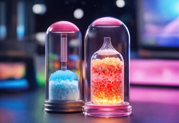 A glass tube filled with cryogenic liquid for preserving bodies in deep sleep