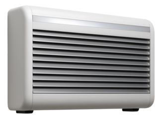 Console split air conditioner for a bedroom, featuring a low wall-mounted unit that resembles a traditional radiator.
