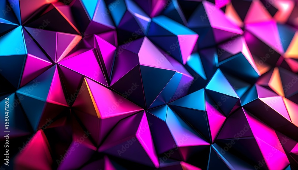 Fototapete vivid triangles create an abstract polygonal pattern, perfect for wallpaper or modern art projects w