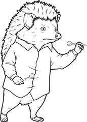 Hedgehog Darts Dart Animal Vector Graphic Art Illustration