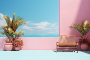 Artistic representation of an outdoor garden filled with diverse plants