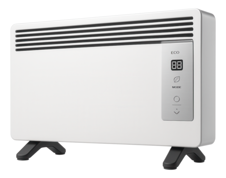 An energy-efficient convector with eco-mode, designed for reducing electricity bills in a family home.