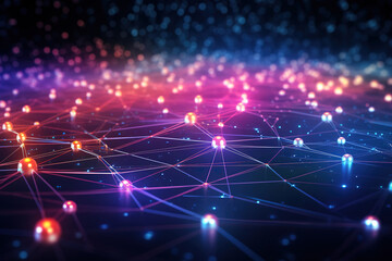 Visual of a digital universe filled with particles and data links