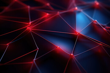 fondo de ciencia abstracta con red geométrica y líneas tecnológicas entrelazadas