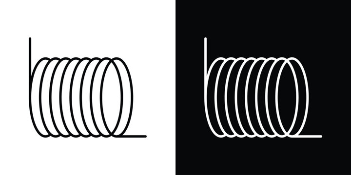 Wire coil icon with Editable stroke. Pixel perfect.
