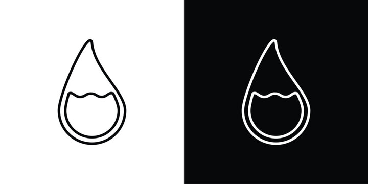 Water drop icon with Editable stroke. Pixel perfect.
