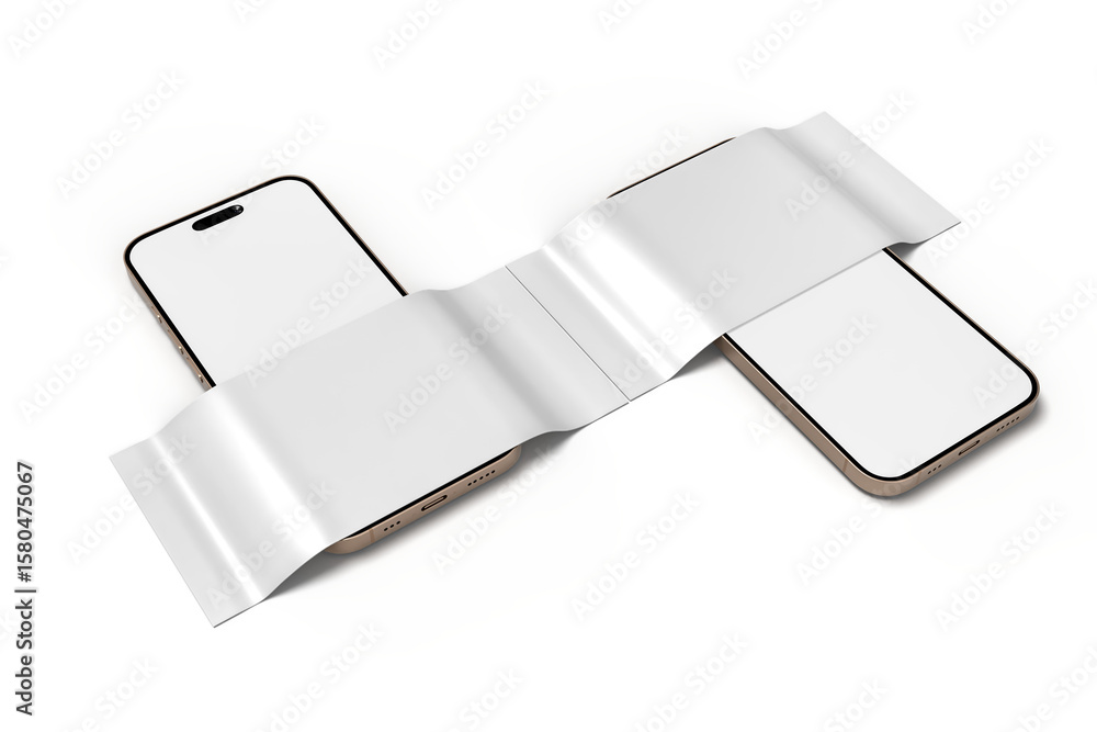 Canvas Prints 3d smartphone and social media 2 items carousel feed post mockup isolated on background. social fram