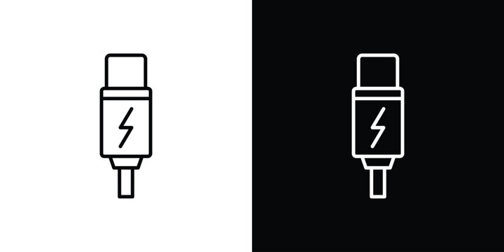 USB type c icon with Editable stroke. Pixel perfect.