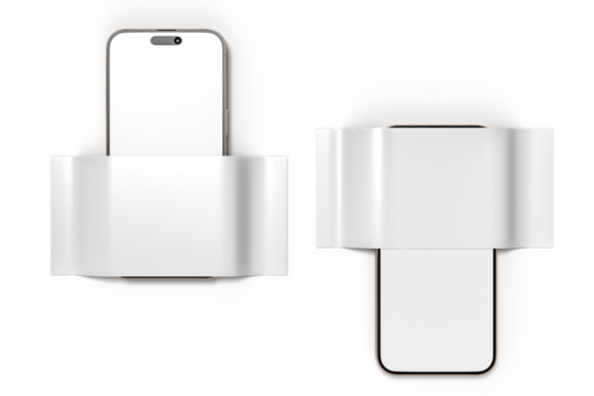 3D Smartphone and Social media 2 Items carousel feed post mockup isolated on background. Social frame mobile app page template for user post feed, like, share, comment, portfolios, online shops, Ads