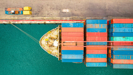 docked container ship