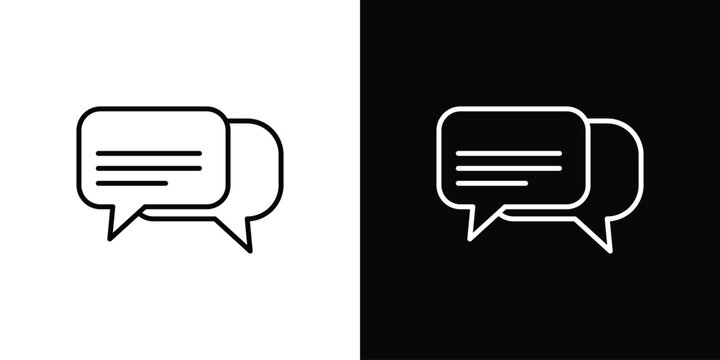 Text chat icon with Editable stroke. Pixel perfect.