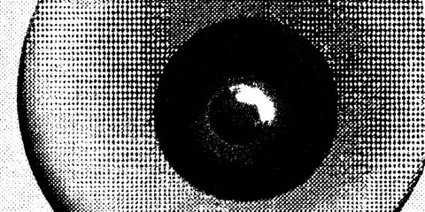 Vibrating speaker cone in black and white pop art style for dynamic audio design