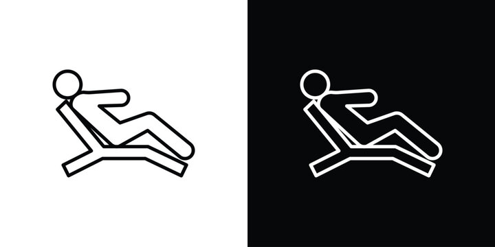 Resting icon with Editable stroke. Pixel perfect.