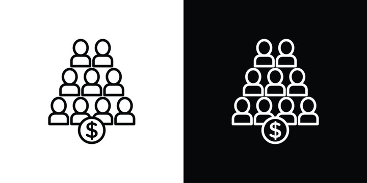 Ponzi scheme icon with Editable stroke. Pixel perfect.