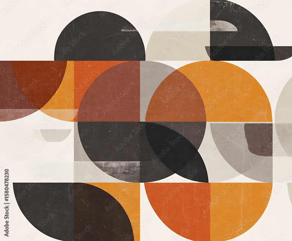Poster geometric circles and squares pattern design