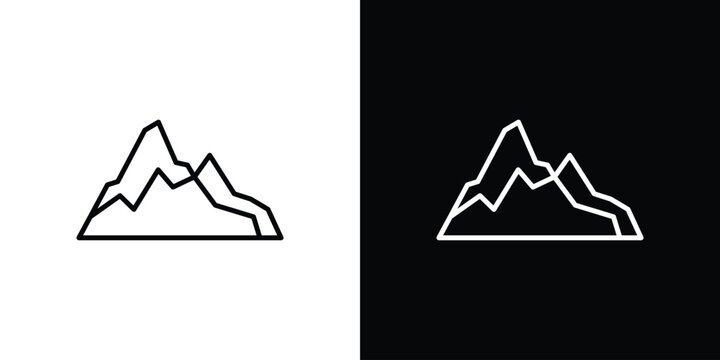 Mountain icon with Editable stroke. Pixel perfect.