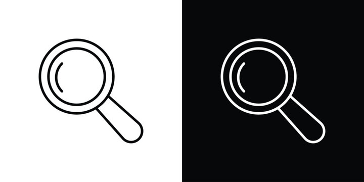 Magnifying glass icon with Editable stroke. Pixel perfect.