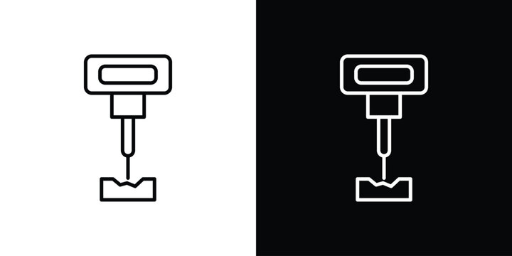 Laser machine icon with Editable stroke. Pixel perfect.