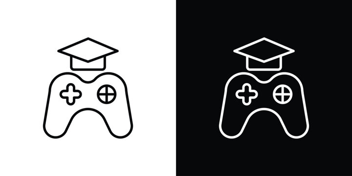 Game based learning icon with Editable stroke. Pixel perfect.