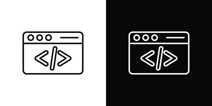 Front end icon with Editable stroke. Pixel perfect.