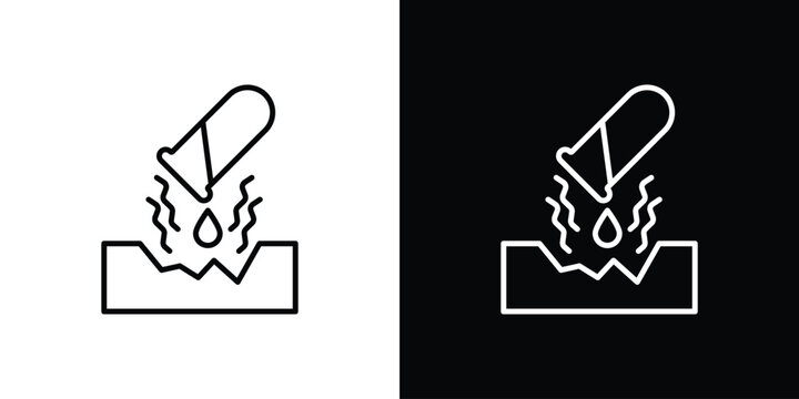 Corrosive substance icon with Editable stroke. Pixel perfect.