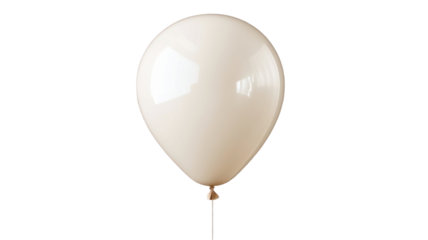 Single white balloon with glossy surface for celebration or decoration isolated on white background
