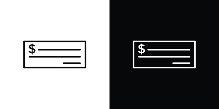 Cheque icon with Editable stroke. Pixel perfect.