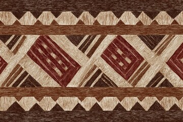 Samoan tapa cloth design, traditional geometric patterns celebrating Pacific heritage, ideal for cultural and travel design themes.