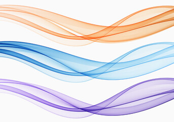 Colorful flowing wave lines in orange, blue, and purple