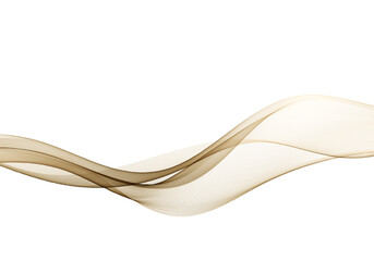 Obraz premium Elegant beige flowing wave on white background