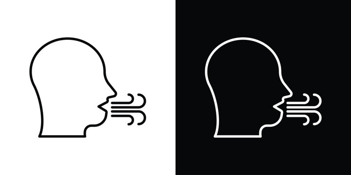 Breath icon with Editable stroke. Pixel perfect.