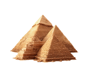 Ancient egyptian pyramids on transparent background, PNG