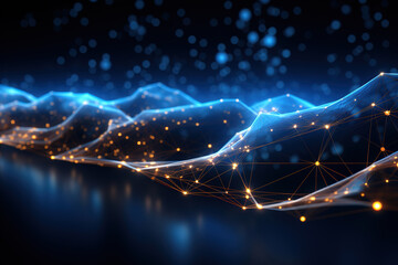 Vivid abstract background featuring digital lines and dots illustrating advanced technology