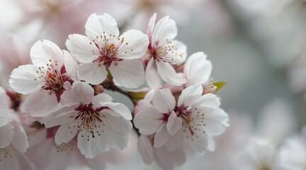 Fototapeta premium Soft Focus Pastel Pink and White Cherry Blossoms