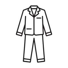 Simple Line Drawing of a Pair of Pajamas
