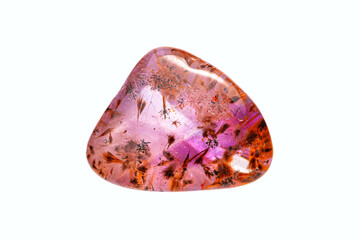 Closeup Auralite 23 gemstone, a rare type of amethyst that contains 23 different minerals inclusion...