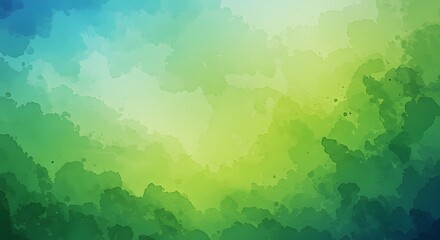 Fototapeta premium Abstract Watercolor Background with Blended Green and Blue Tones for Artistic Design