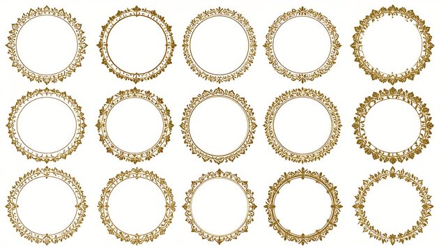 Gold ornate circular frames