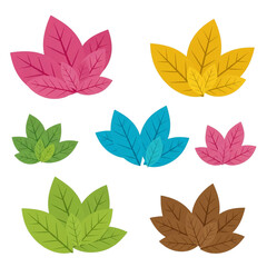 Obraz premium Colorful abstract flat design leaves in various hues