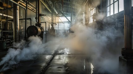 Industrial steam plant interior