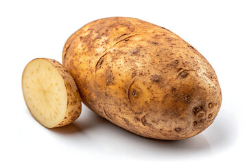 Vibrant Sweet Potatoes isolated on white background.