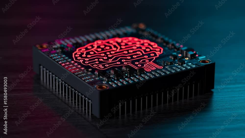 Poster the spiking neural network circuit board showcases advanced technology and innovation through intric