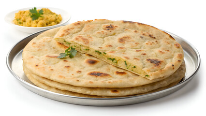 Plain Aloo Paratha Close-Up &ndash; Golden Brown Potato-Stuffed Flatbread for Desi Meals