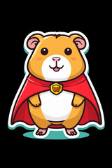 Fototapeta premium Red Cloaked Hamster Sticker