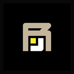 Minimalist RJ monogram featuring clean geometric shapes and contemporary color scheme. Ideal for brand logos, company identity, initials design, and modern visual branding solutions.