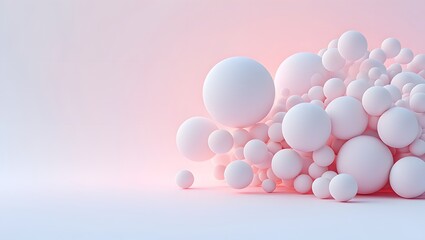 Abstract pastel background with white spheres for product display and presentation