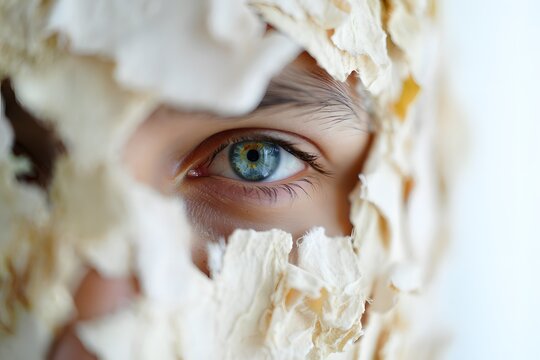Close up of blue eye with flower petals skin care beauty treatment wellness concept - Powered by Adobe